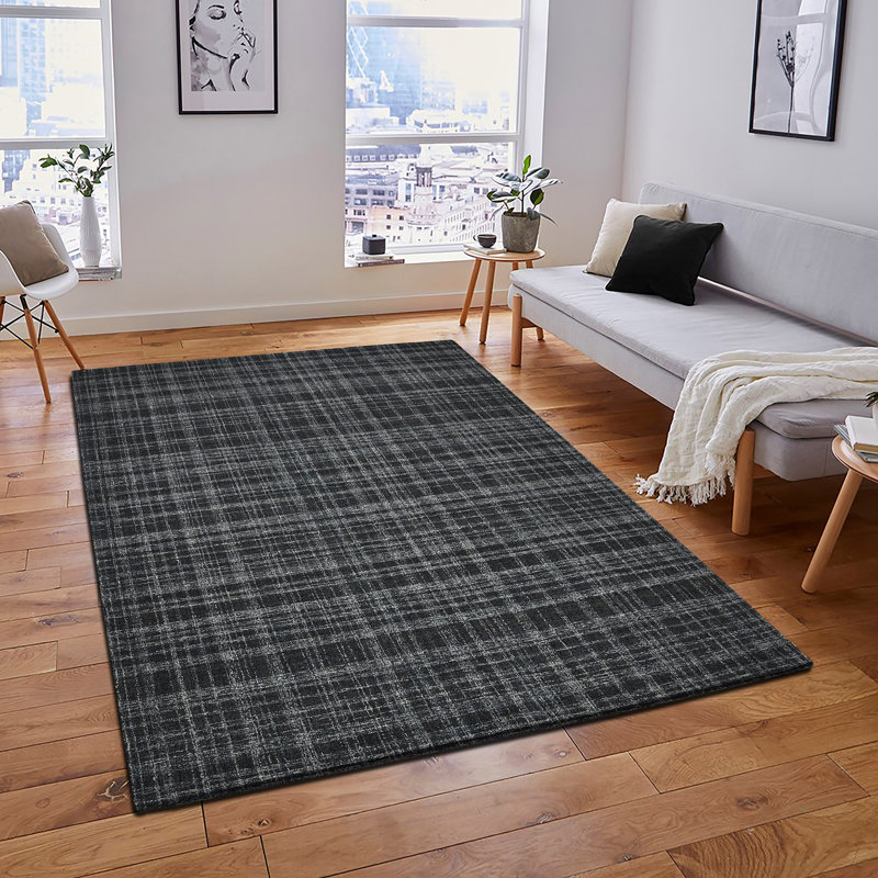Gracie Oaks Ohan Handmade Wool Charcoal Rug & Reviews Wayfair